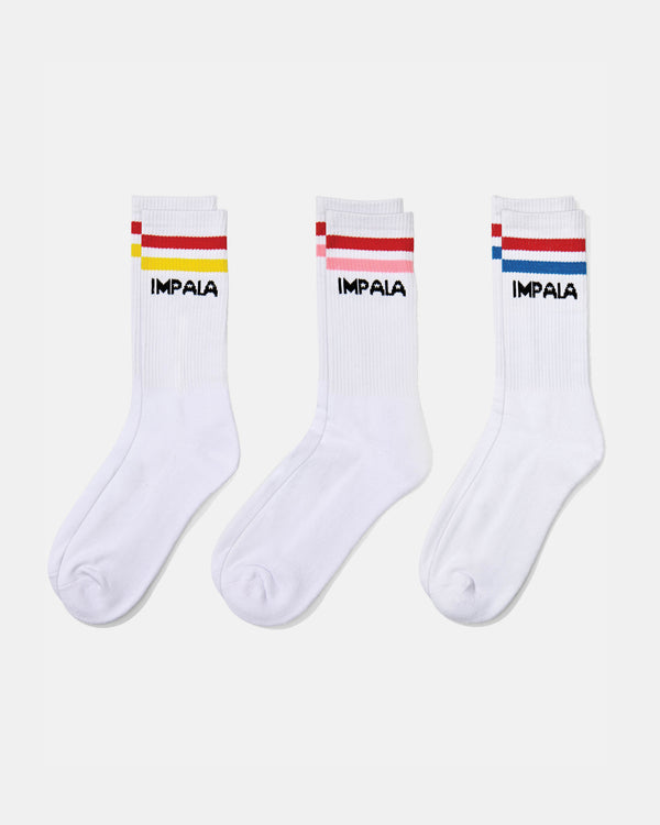 impala skate Impala Stripe Sock 3 Pack Multi Coloured