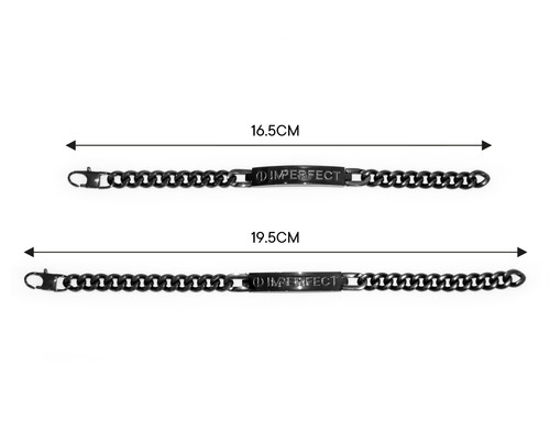 Imperfect BLACK STAINLESS STEEL CHAIN BRACELET