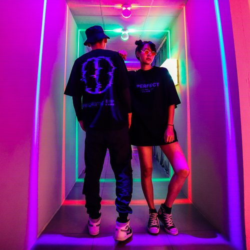 Imperfect GLITCH OVERSIZED TEE (BLUE)