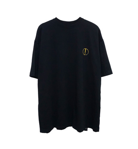 imperfect GOLD DISTRESSED LOGO OVERSIZED TEE (BK)