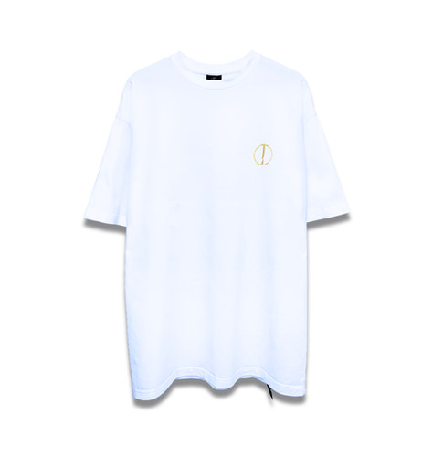 Imperfect GOLD DISTRESSED LOGO OVERSIZED TEE (WT)
