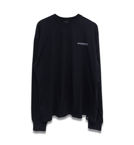 imperfect LONG SLEEVE OVERSIZED TEE (BK)