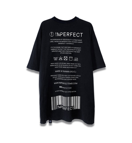 Imperfect WASH TAG OVERSIZED TEE (BK)