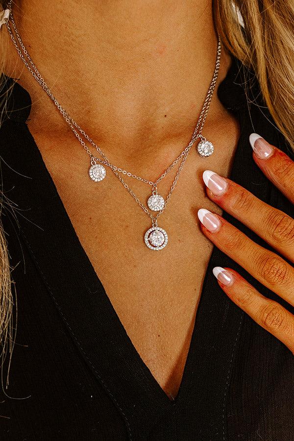 Impressions All The Sparkles Layered Necklace In Silver