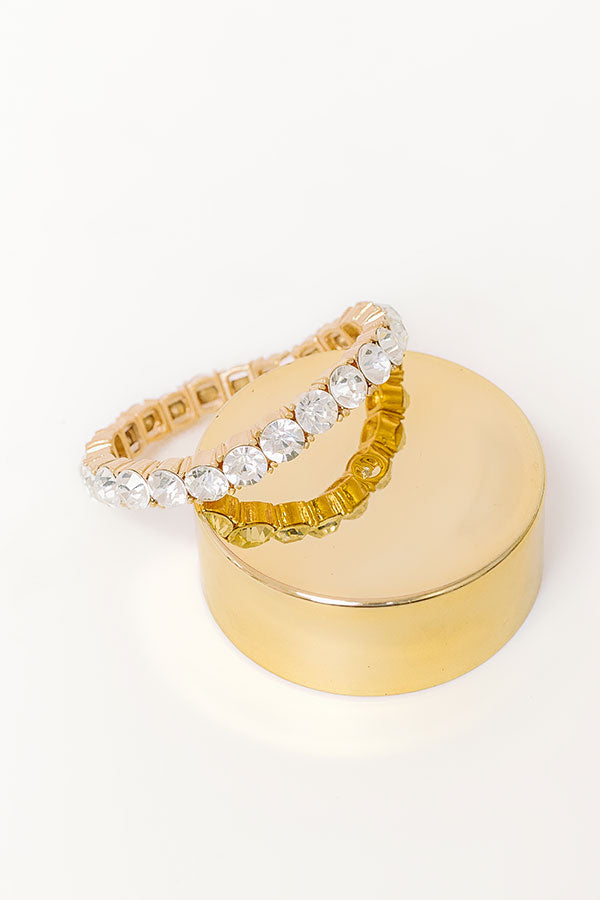 Impressions All The Sparkles Stretch Bracelet In Clear