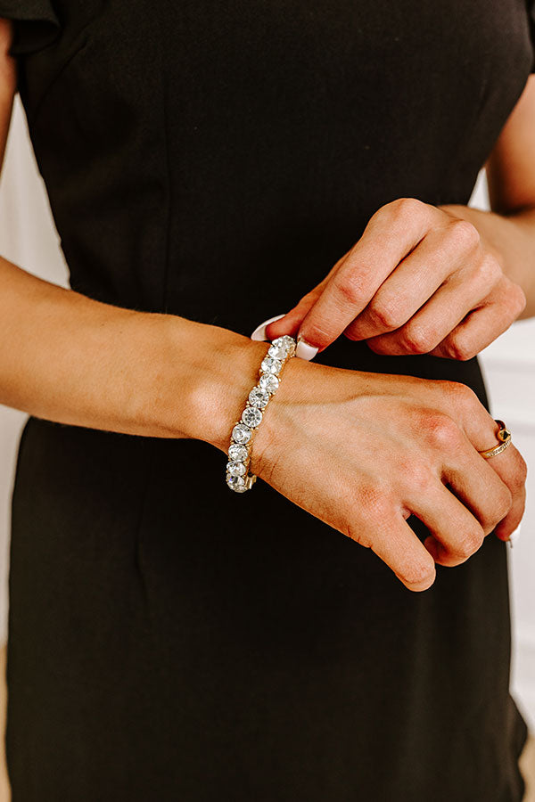 Impressions All The Sparkles Stretch Bracelet In Clear