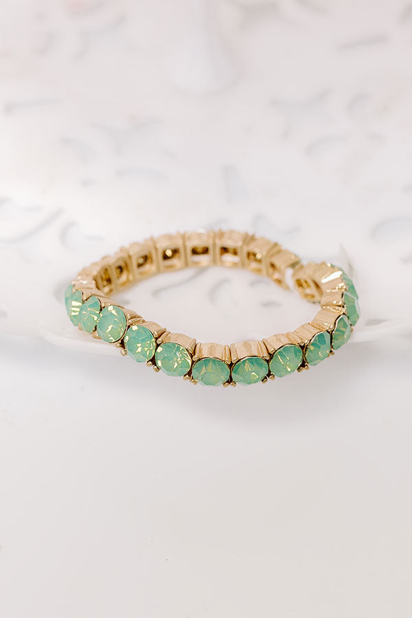 Impressions All The Sparkles Stretch Bracelet In Mint