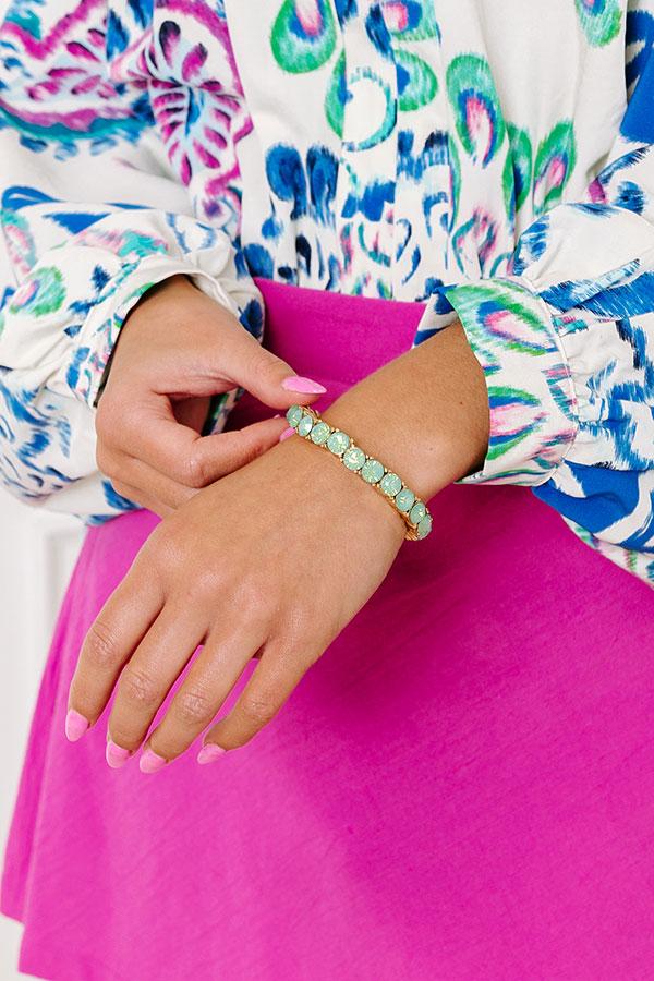 Impressions All The Sparkles Stretch Bracelet In Mint