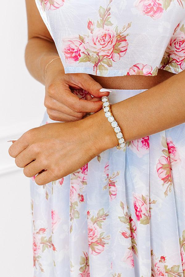 Impressions All The Sparkles Stretch Bracelet In White
