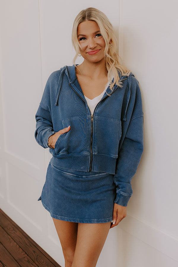 impressions Always On The Go Vintage Wash Sweater in Blue