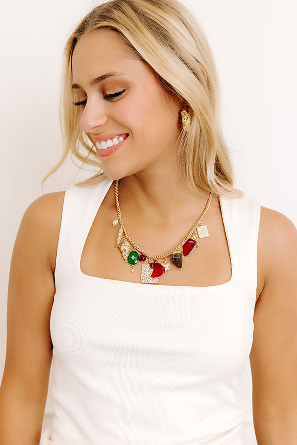 impressions Aruba Ready Semi Precious Charm Necklace