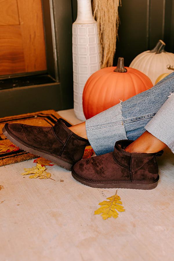 Impressions Away To The Alps Faux Suede Bootie In Chestnut