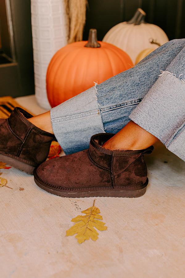 Impressions Away To The Alps Faux Suede Bootie In Chestnut