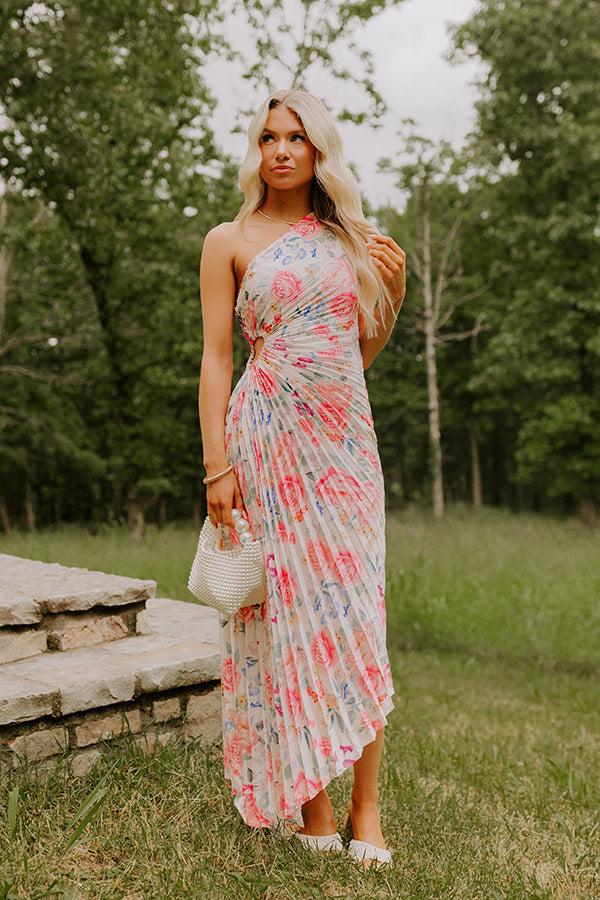 impressions Aways My Amour Pleated Floral Maxi Dress