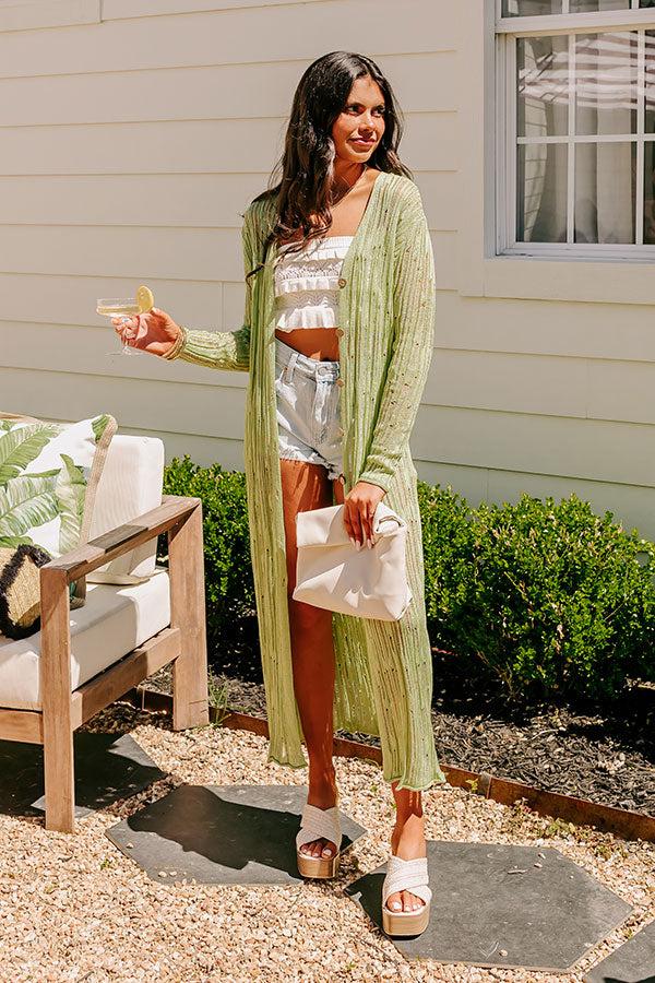 impressions Barbados Bound Distressed Duster Cardigan