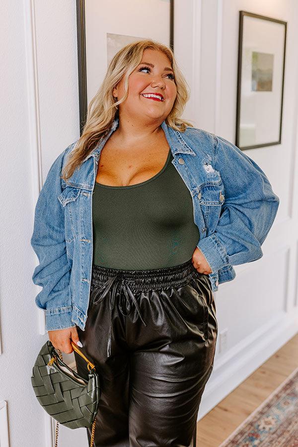 impressions Basic Instincts Seamless Tank In Hunter Green Curves