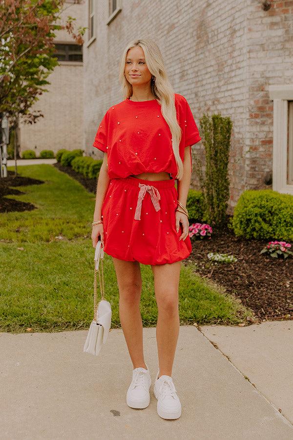 impressions Belle of the Parade High Waist Embellished Mini Skirt