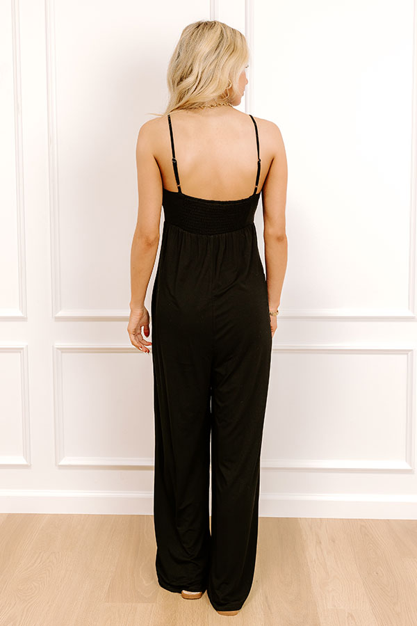 Impressions Block Party Ready Wide Leg Jumpsuit In Black