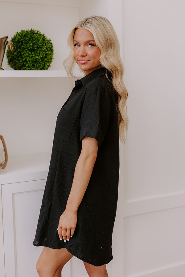 Impressions Boardwalk Cutie T-Shirt Mini Dress In Black