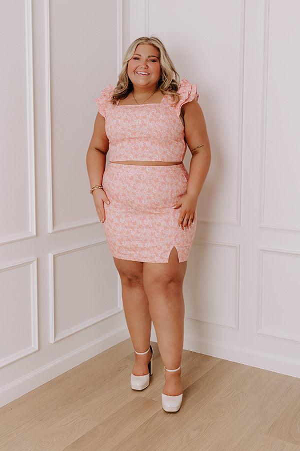 impressions Bora Bora Trip Floral Mini Skirt Curves