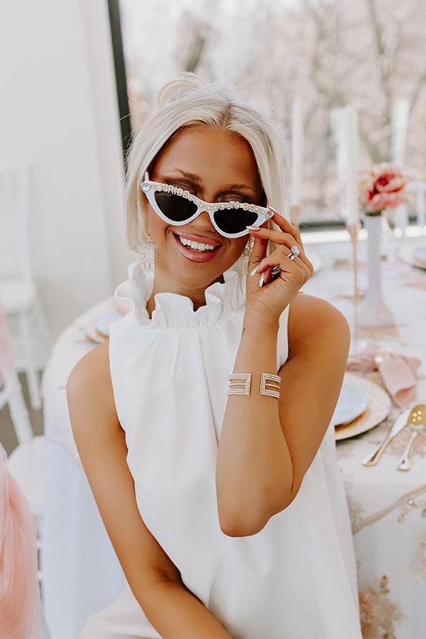 Impressions Bride To Be Embellished Cat Eye Sunglasses
