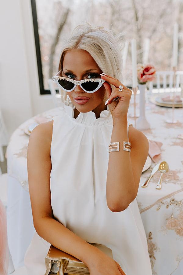 impressions Bride To Be Embellished Cat Eye Sunglasses