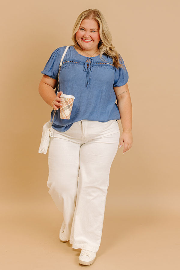 Impressions Cafe And Caramel Shift Top Curves In Blue