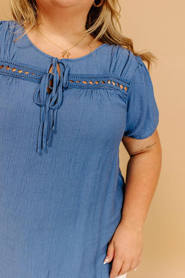 Impressions Cafe And Caramel Shift Top Curves In Blue