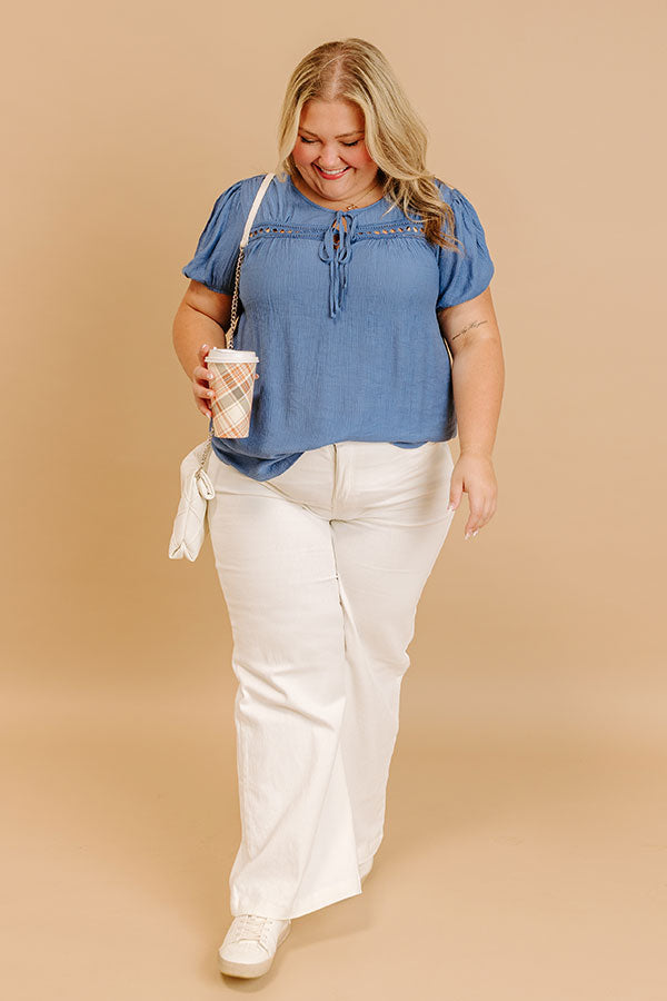 impressions Cafe And Caramel Shift Top Curves in Blue