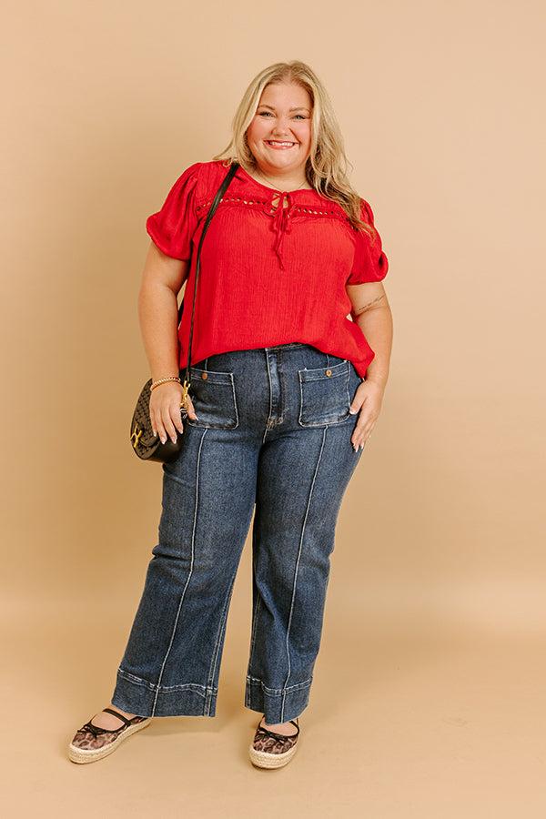 Impressions Cafe And Caramel Shift Top Curves In Crimson