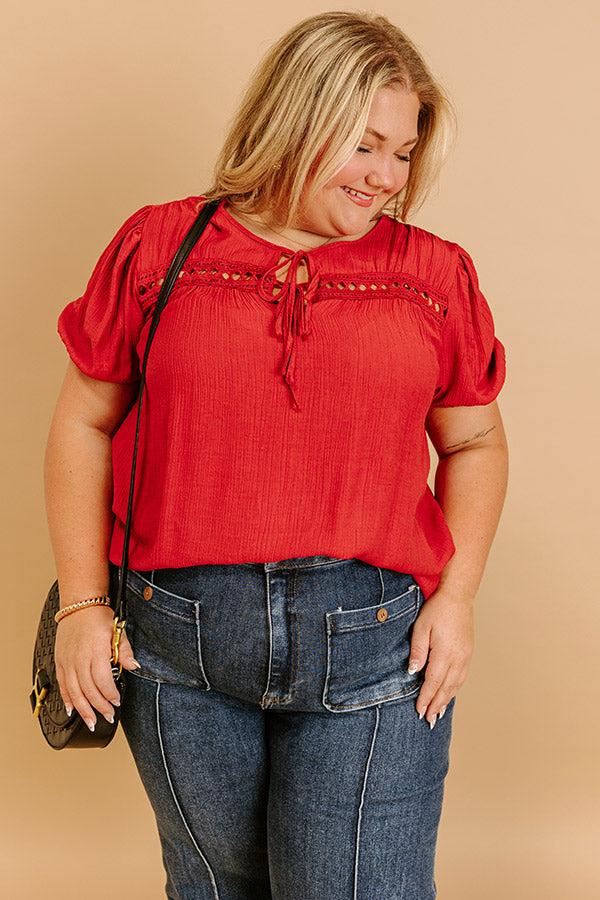 Impressions Cafe And Caramel Shift Top Curves In Crimson