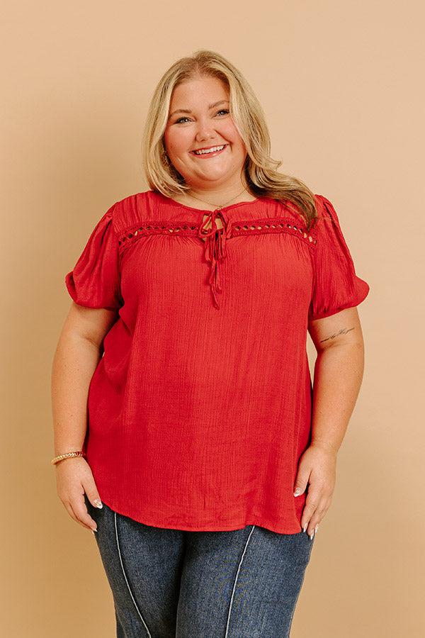 impressions Cafe And Caramel Shift Top Curves in Crimson