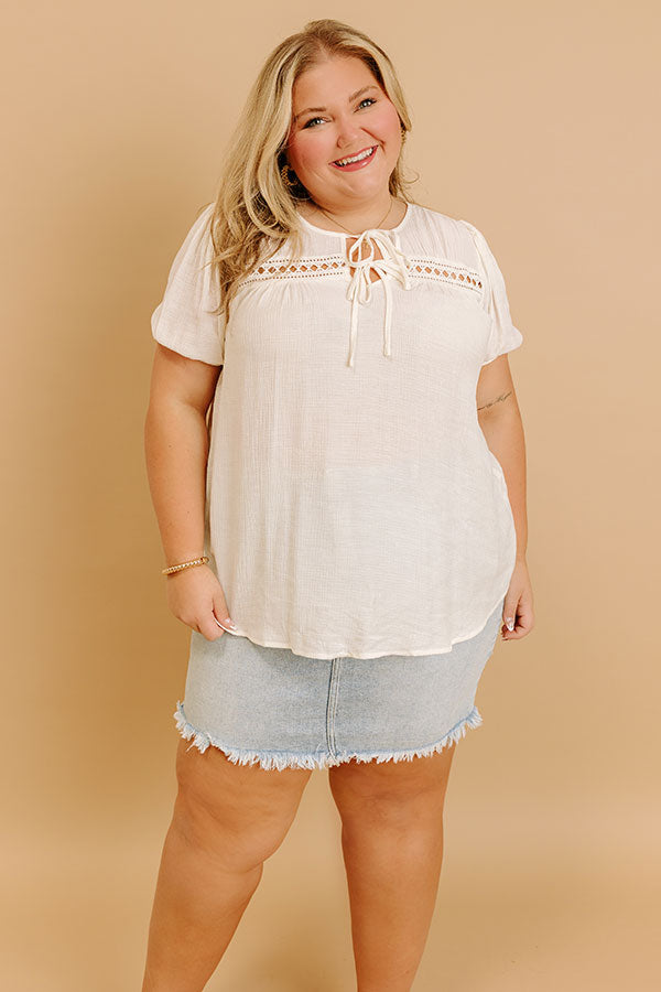 impressions Cafe And Caramel Shift Top Curves in Ivory