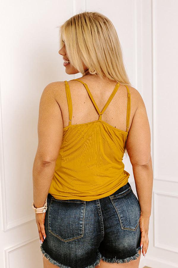 Impressions Call Me Yours Crochet Tank In Mustard Curves