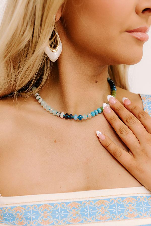 impressions Calm Energy Semi Precious Necklace in Blue