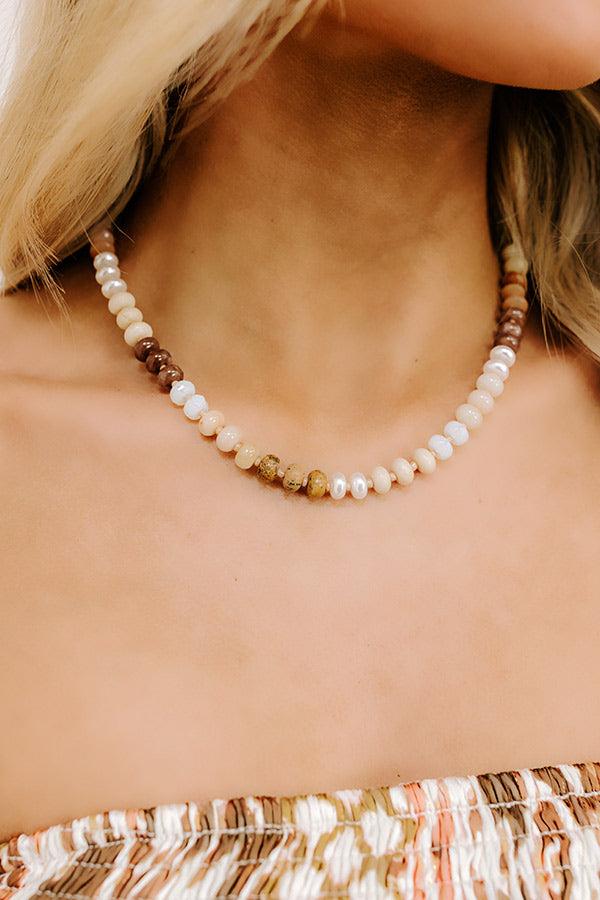 impressions Calm Energy Semi Precious Necklace in Brown