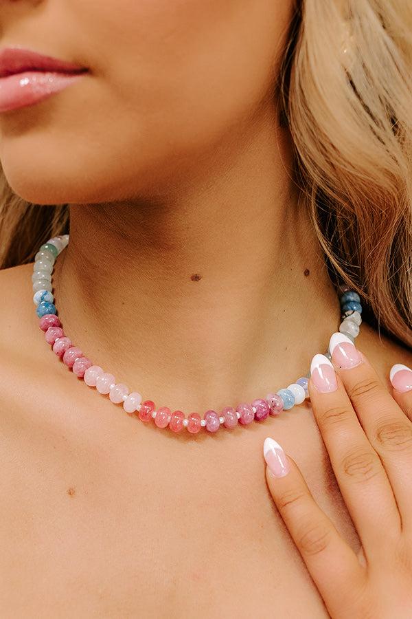 Impressions Calm Energy Semi Precious Necklace In Pink