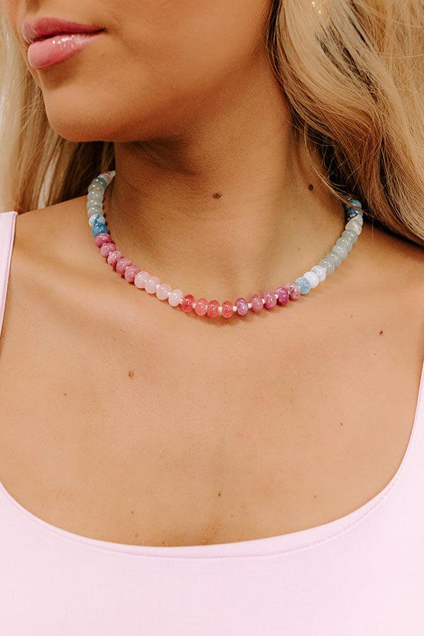 impressions Calm Energy Semi Precious Necklace in Pink