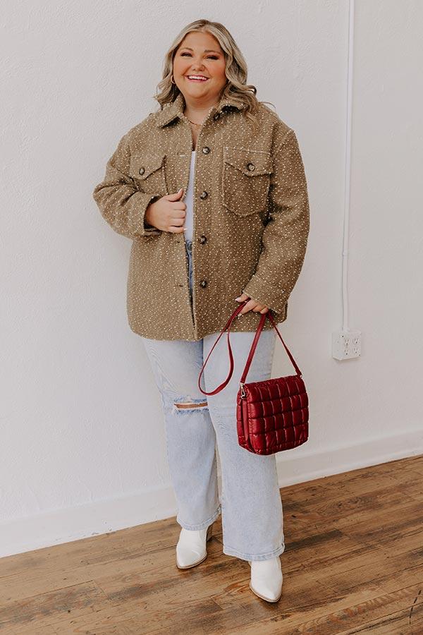 impressions Cappuccino Cozy Wool-Blend Jacket Curves