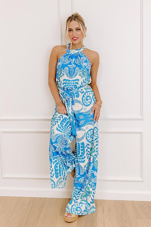 Impressions Caribbean Coast Floral Wide Leg Jumpsuit
