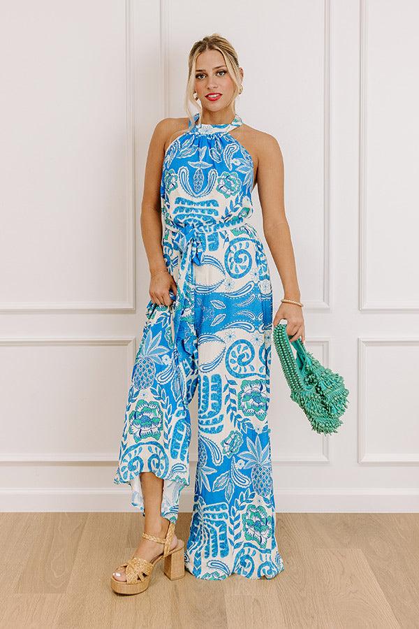 impressions Caribbean Coast Floral Wide Leg Jumpsuit