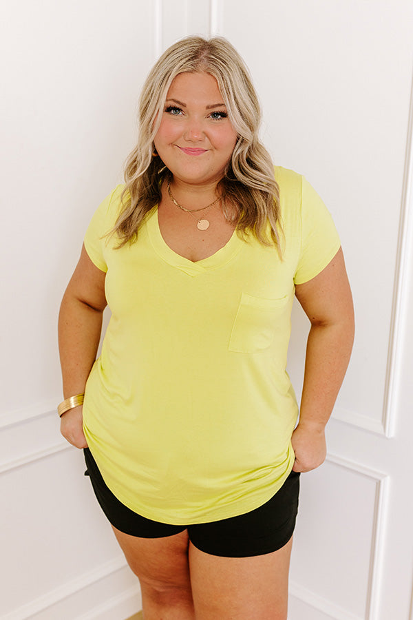 impressions Casual Convo Shift Tee in Lime Punch Curves