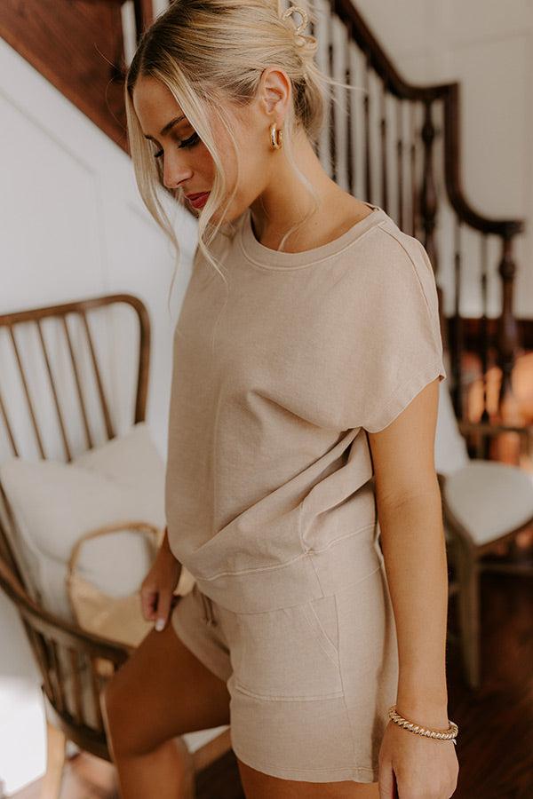 Impressions Casual Convo Vintage Wash Tee In Iced Latte