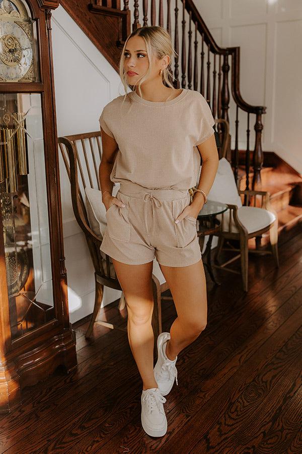 impressions Casual Convo Vintage Wash Tee in Iced Latte