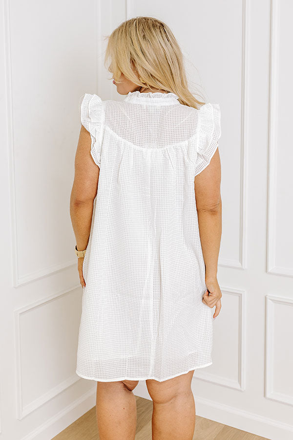 Impressions Casually Chic Shift Dress In White Curves