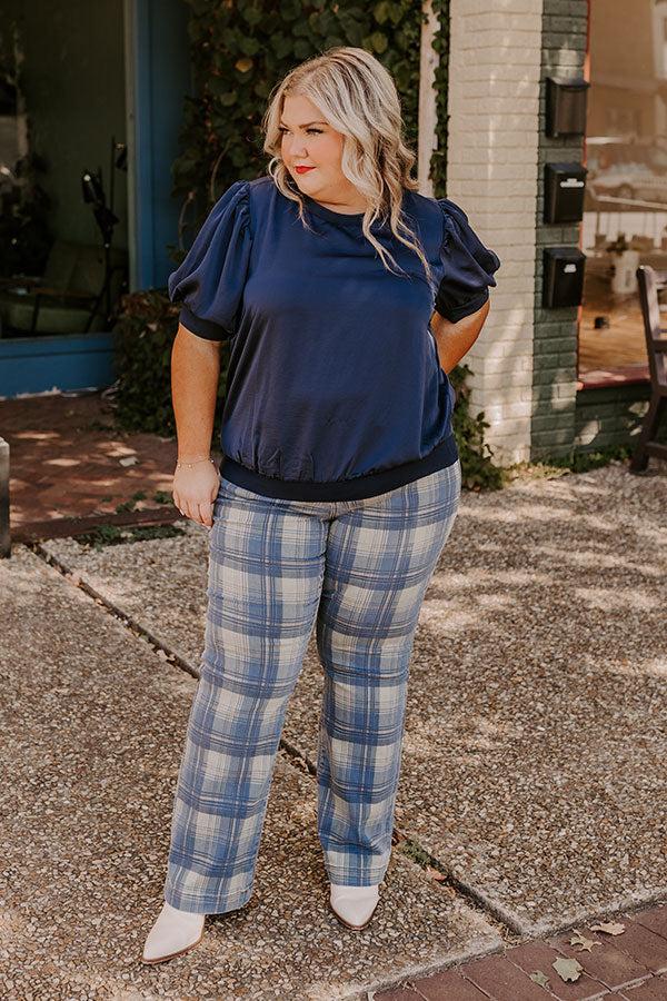 Impressions Central Park Stroll Shift Top In Navy Curves