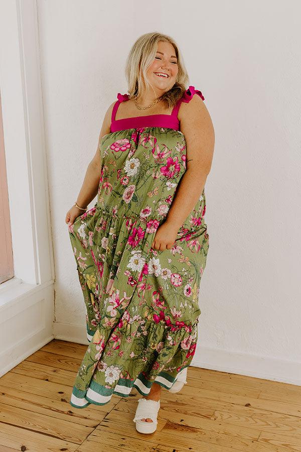 impressions Chasing Wildflowers Floral Maxi Dress Curves