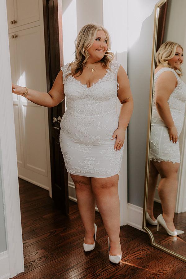 impressions Cheerful Moment Embroidered Floral Mini Dress Curves