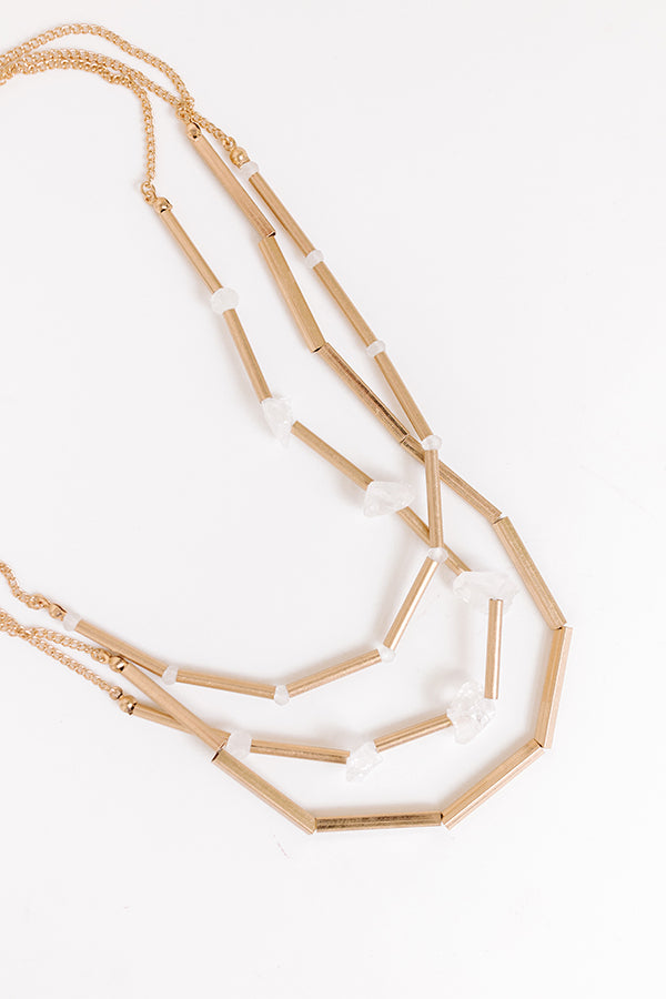 impressions Cherished Moment Layered Necklace in Clear