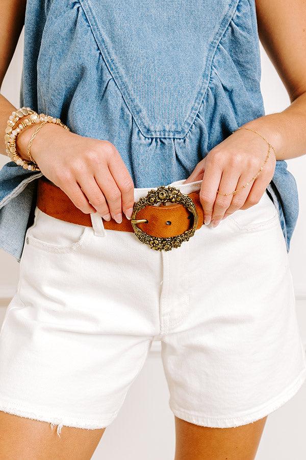 Impressions Chic Lifestyle Faux Suede Belt In Brown